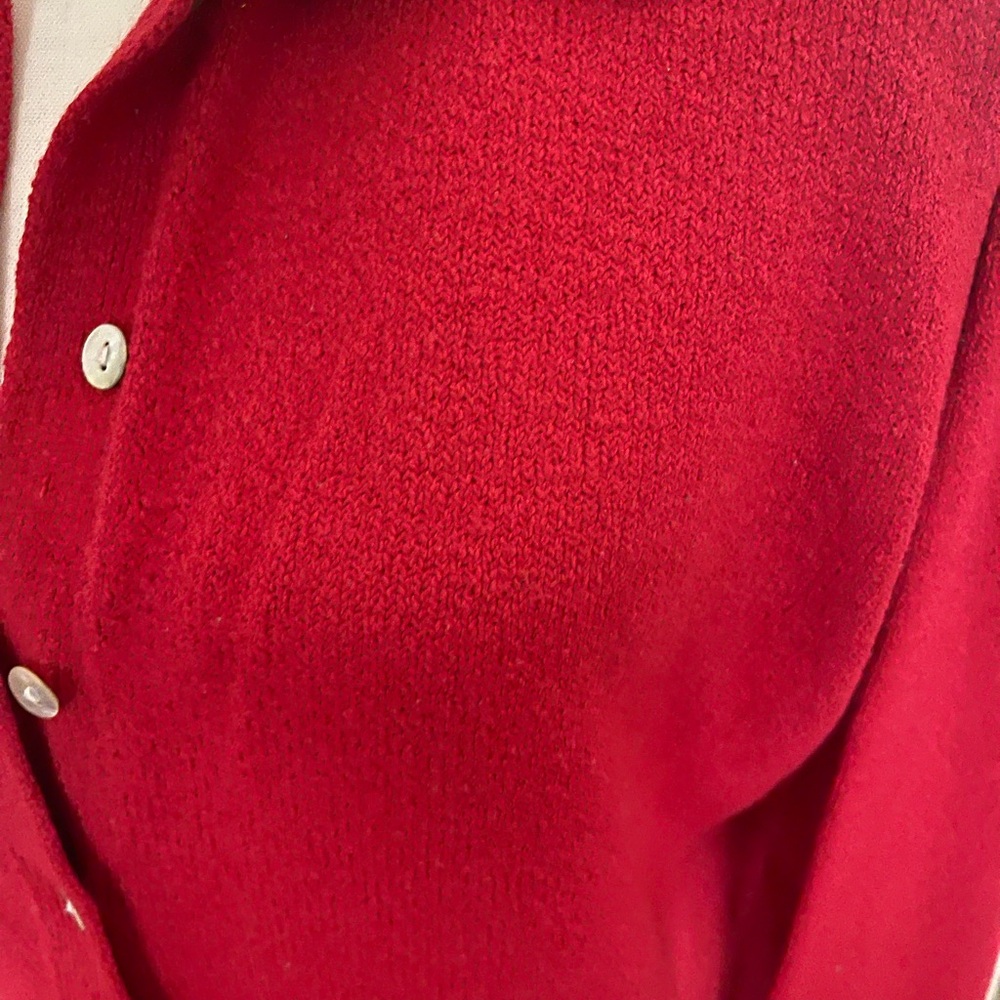 Red Button-Up Cardigan - Picture 3 of 8